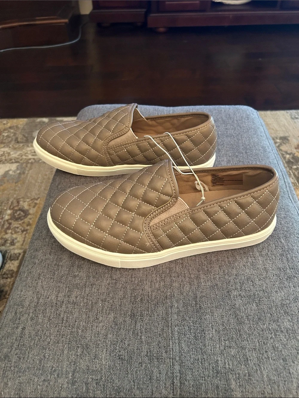 torrid Quilted Slip-On Loafers in Taupe/Brown